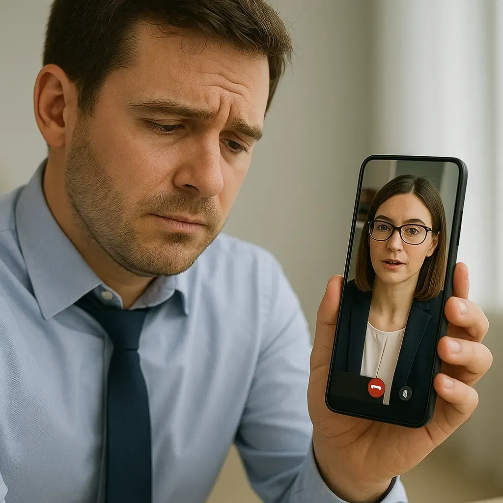 Mujer en videollamada